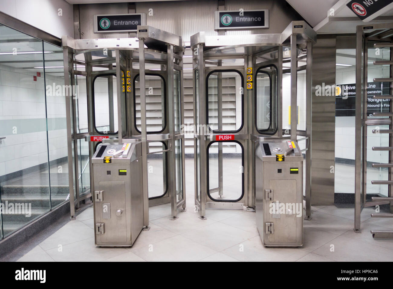 Presto paying machines using the honour system to enter the Union subway station in Toronto Ontario Canada Stock Photo