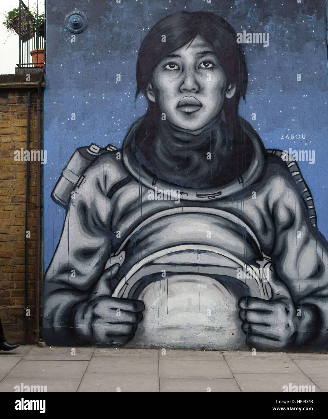 Graffito by Zabou in Islington, London Stock Photo