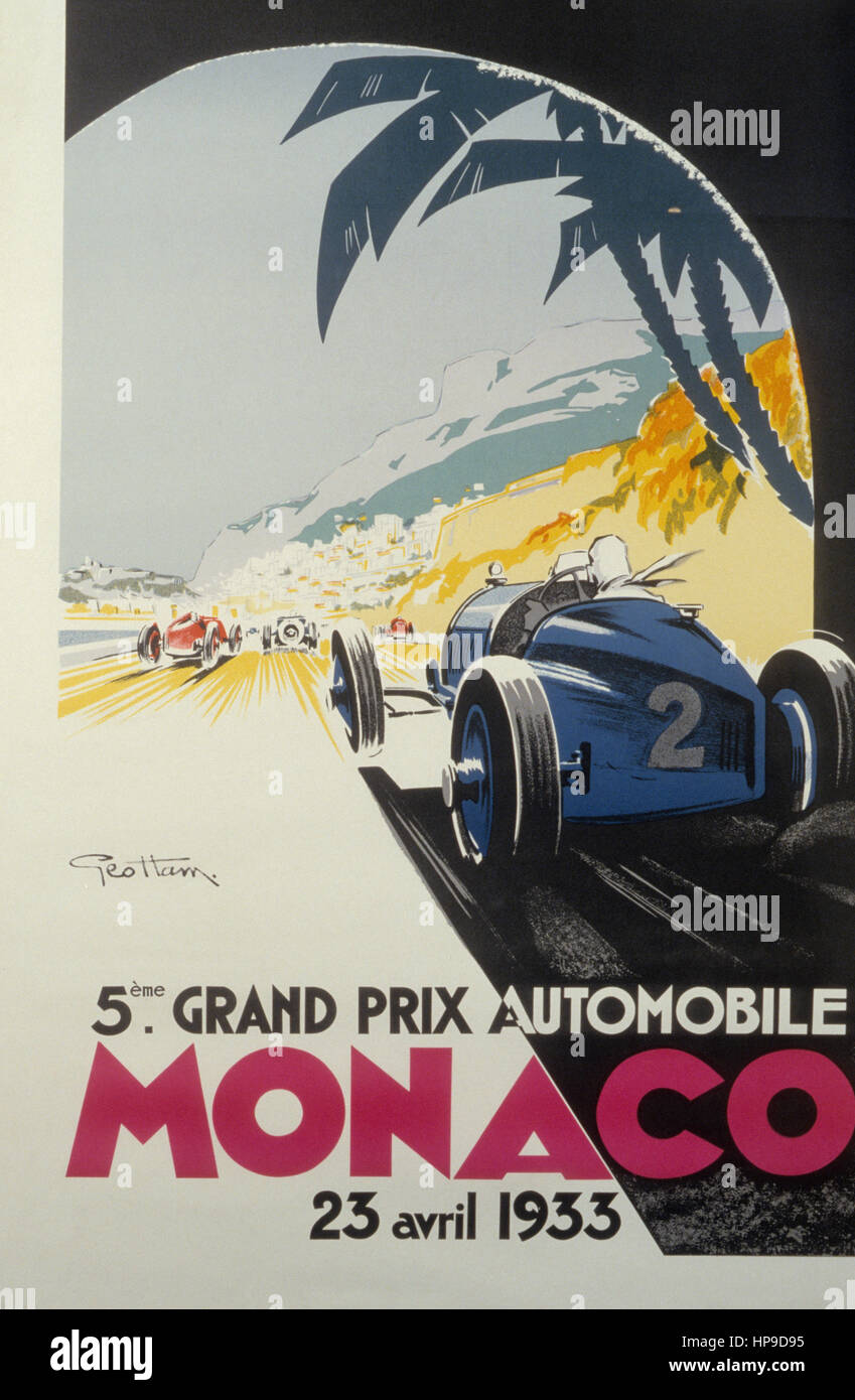 5ème grand prix automobile monaco,23 avril 1933,by geo ham Stock Photo