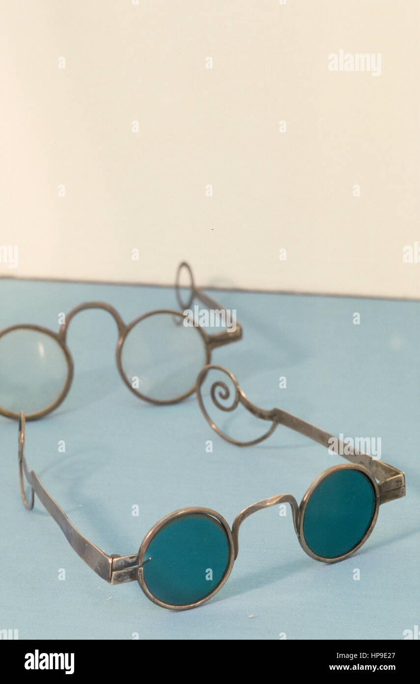 eyewear history,iron glasses,ca 1770 Stock Photo