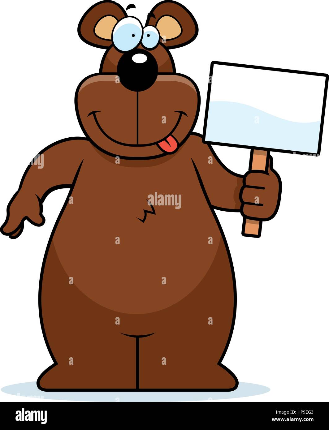 Cartoon illustration bear holding sign hi-res stock photography and ...