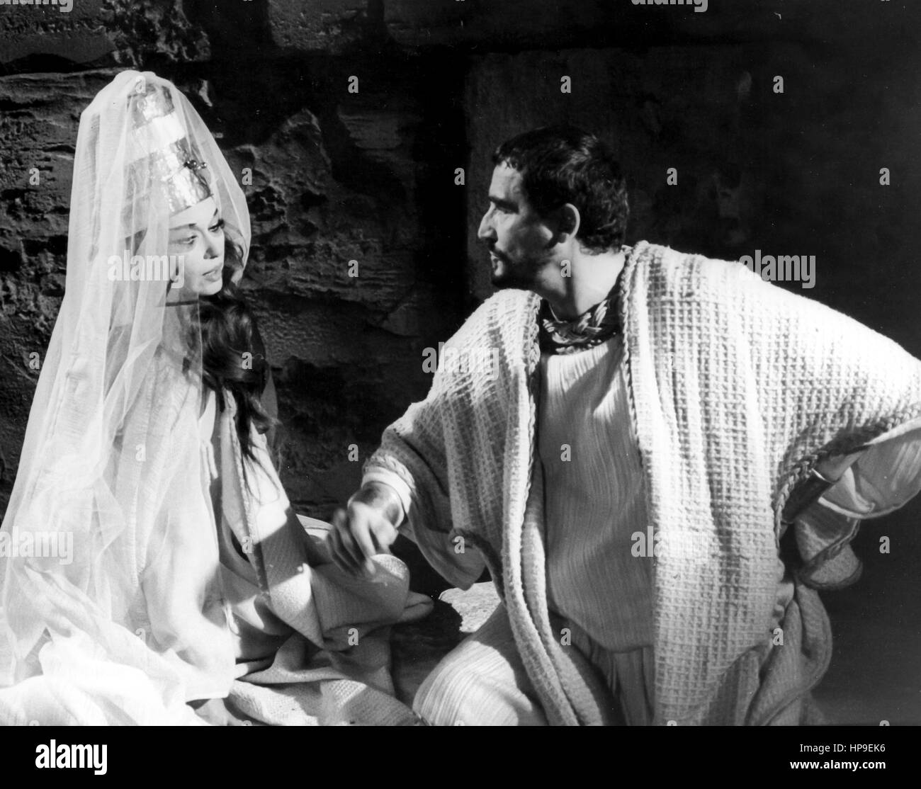 vittorio gassman and lea massari,Sophocles' Oedipus Rex,directed by Vittorio Gassman,1977 Stock Photo