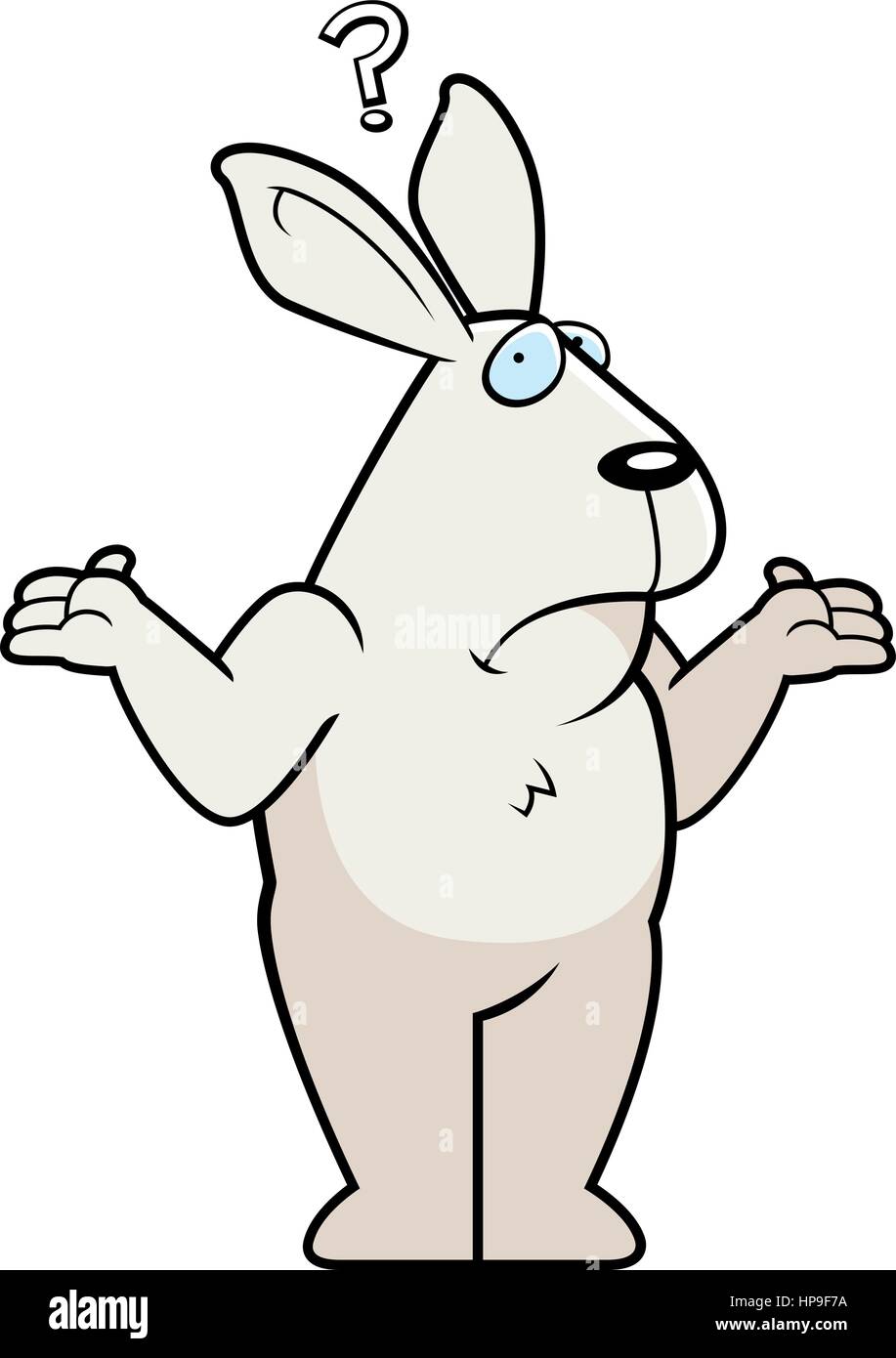 A cartoon rabbit looking confused and shrugging Stock Vector Image Art Alamy