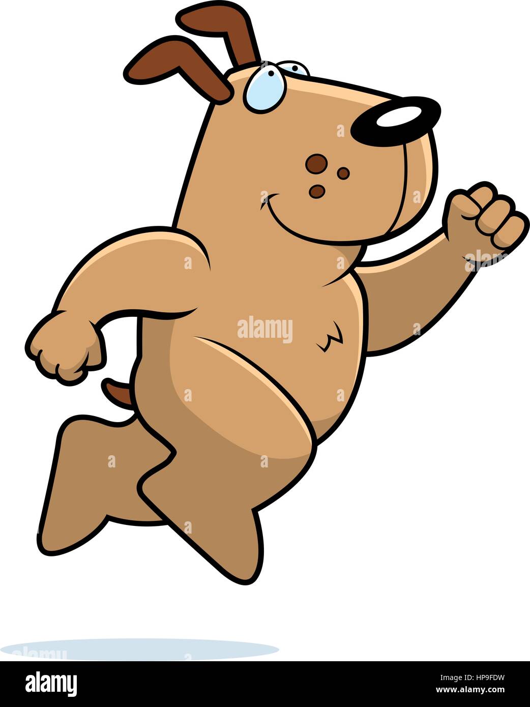 Happy cartoon dog jumping smiling hires stock photography and images