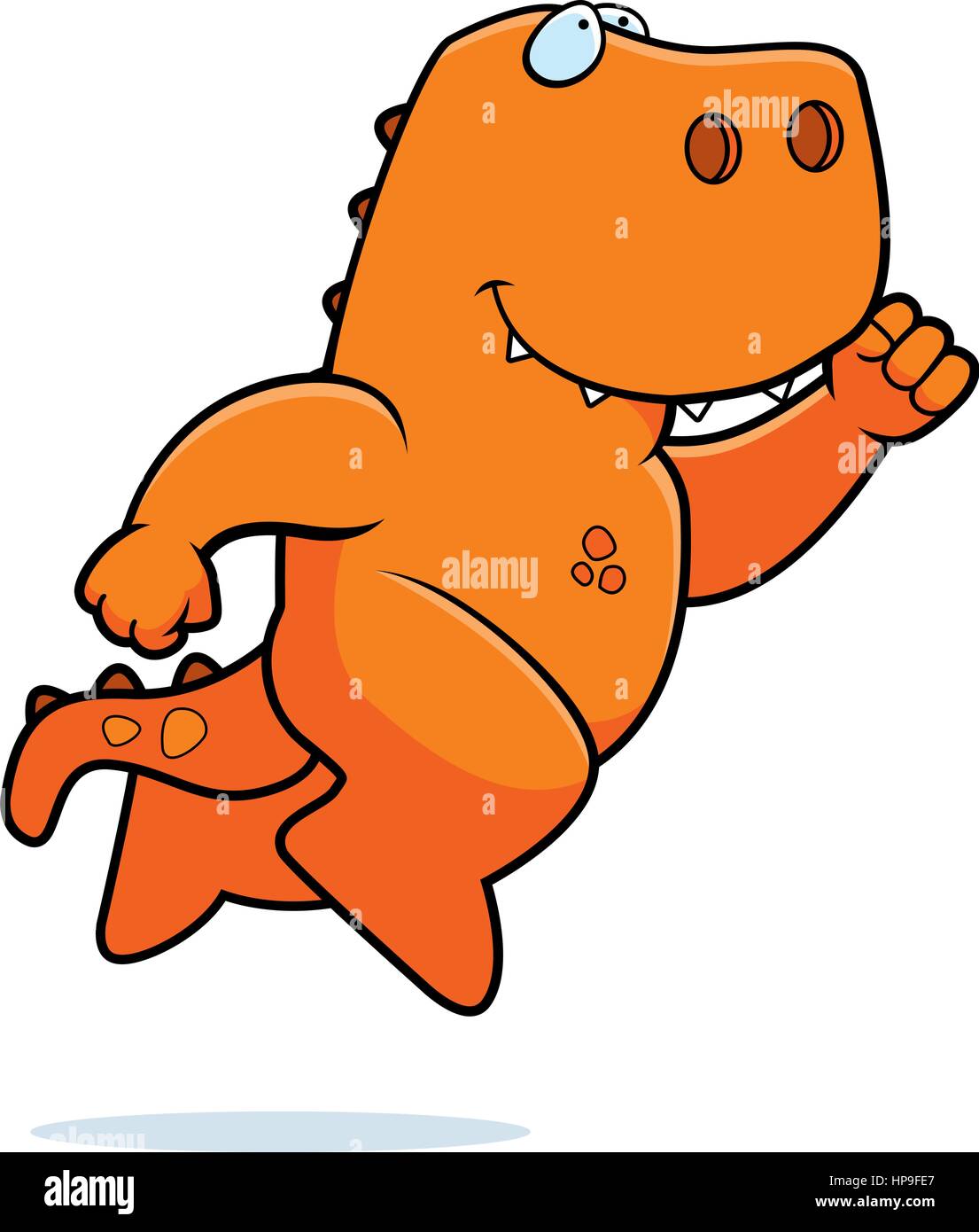 A happy cartoon dinosaur jumping and smiling Stock Vector Image & Art -  Alamy