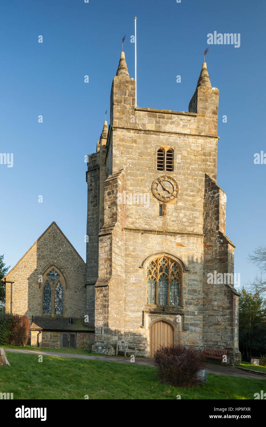 Sunny winter evening in Bolney village, West Sussex, England Stock