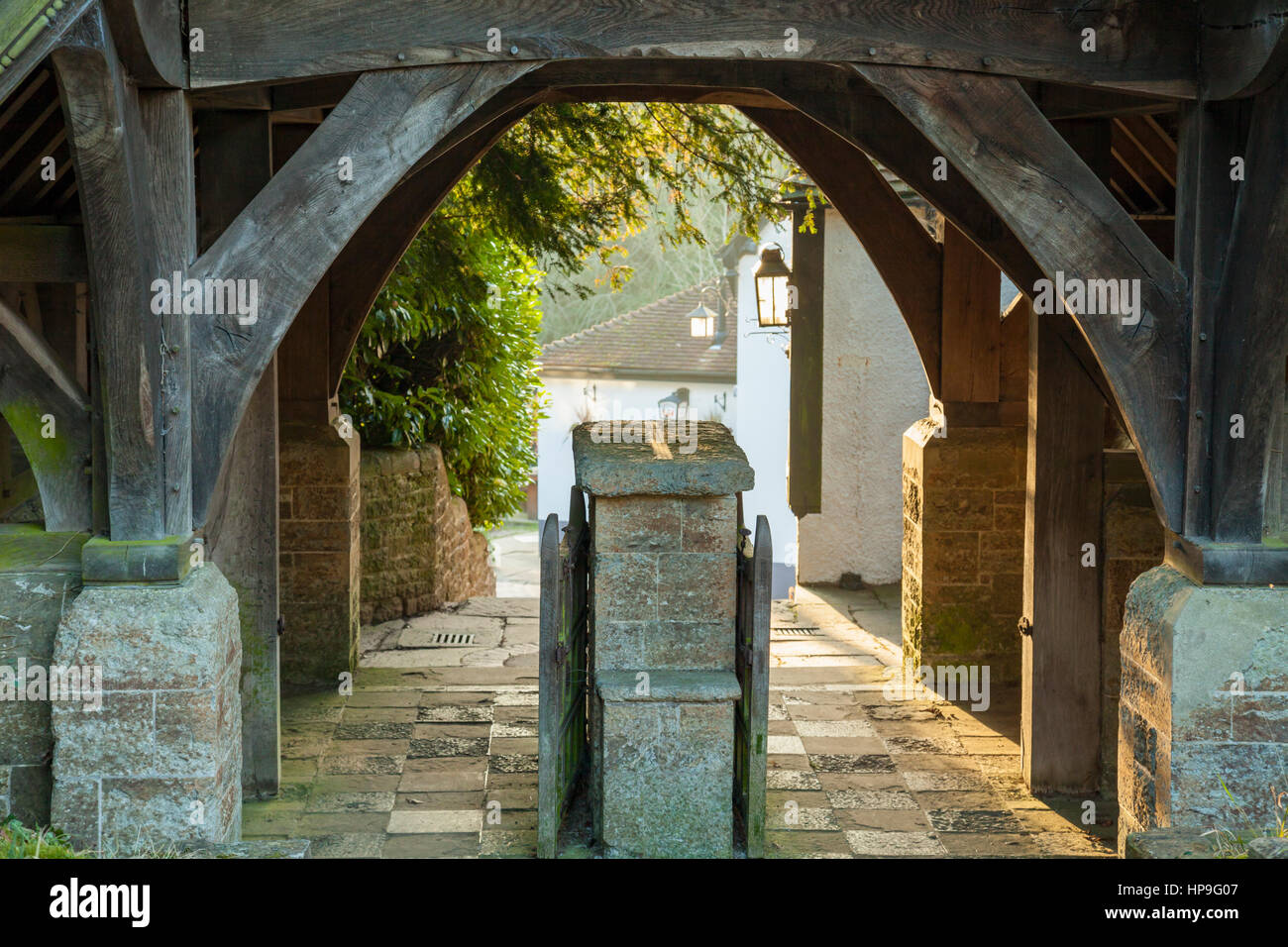 Sunny winter evening in Bolney village, West Sussex, England Stock