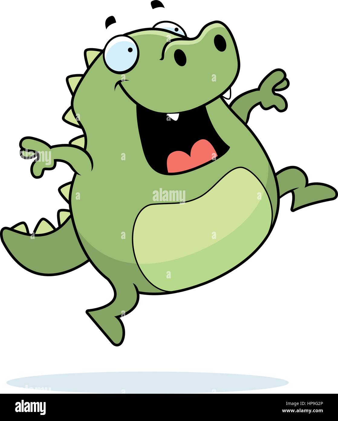 Happy cartoon lizard jumping smiling Stock Vector Images Alamy