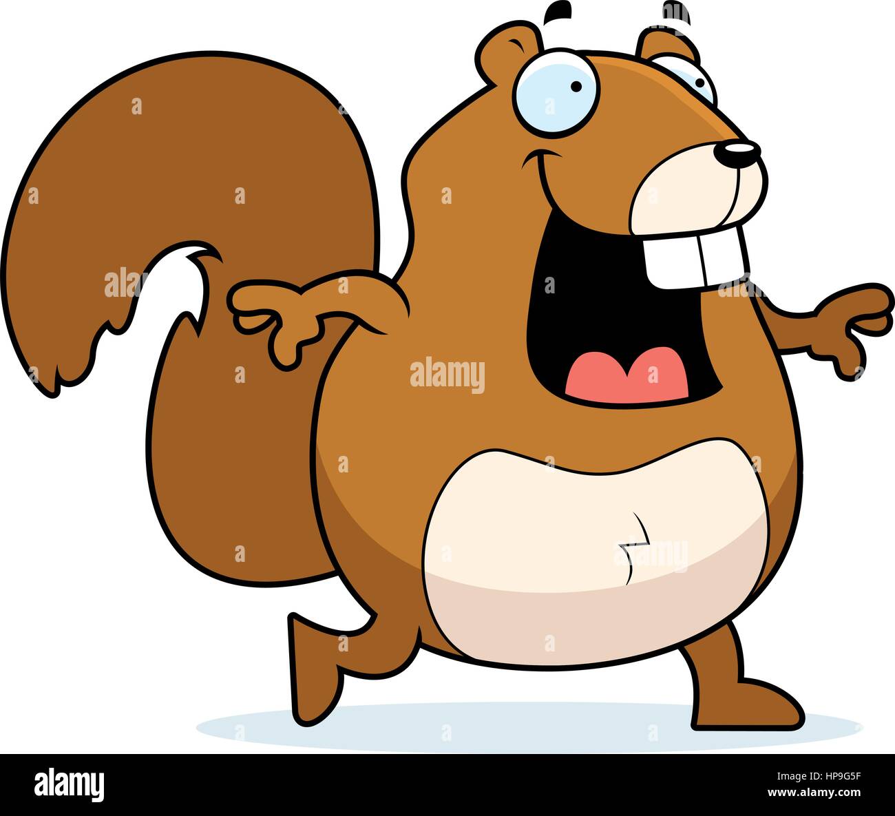 A happy cartoon squirrel walking and smiling Stock Vector Image & Art