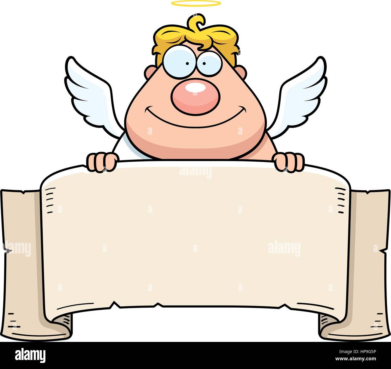 A cartoon angel with a paper banner Stock Vector Image & Art - Alamy