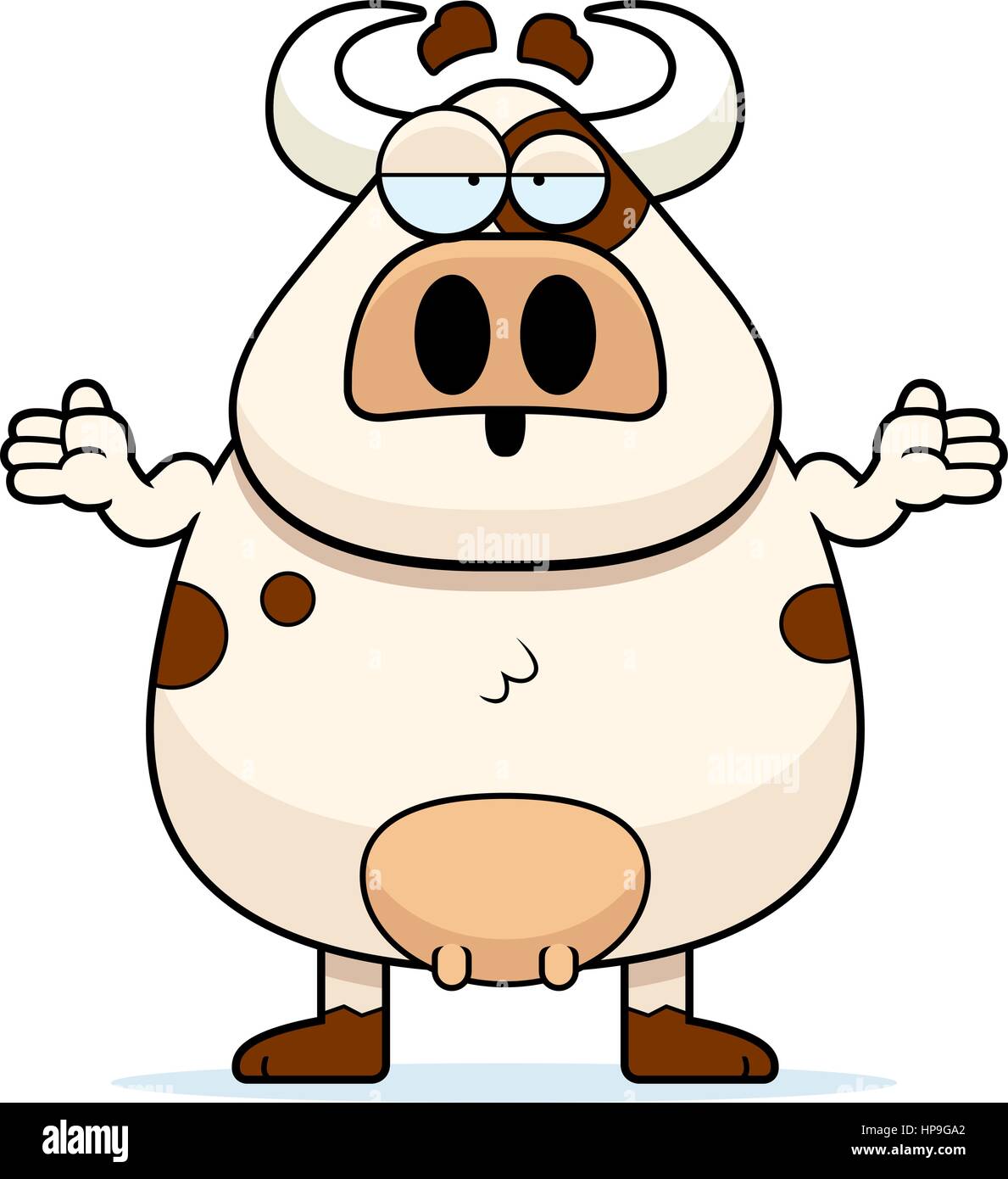 A cartoon cow looking confused and shrugging Stock Vector Image & Art -  Alamy