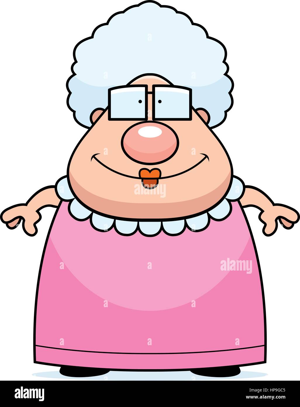 A happy cartoon grandma standing and smiling Stock Vector Image & Art -  Alamy
