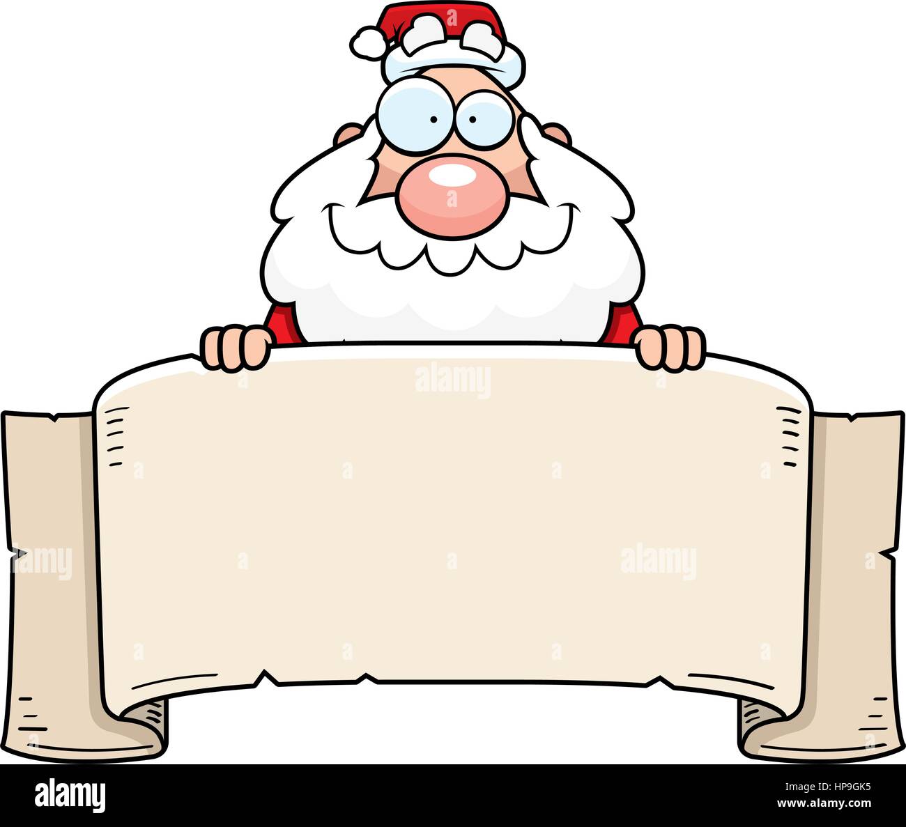 A cartoon Santa Claus with a paper banner Stock Vector Image & Art - Alamy