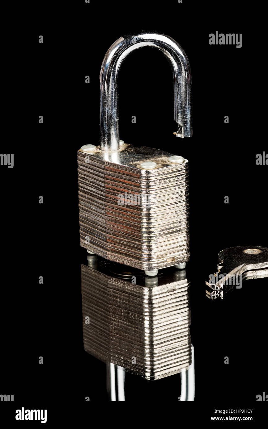 Key lock made of metal close up Stock Photo Alamy