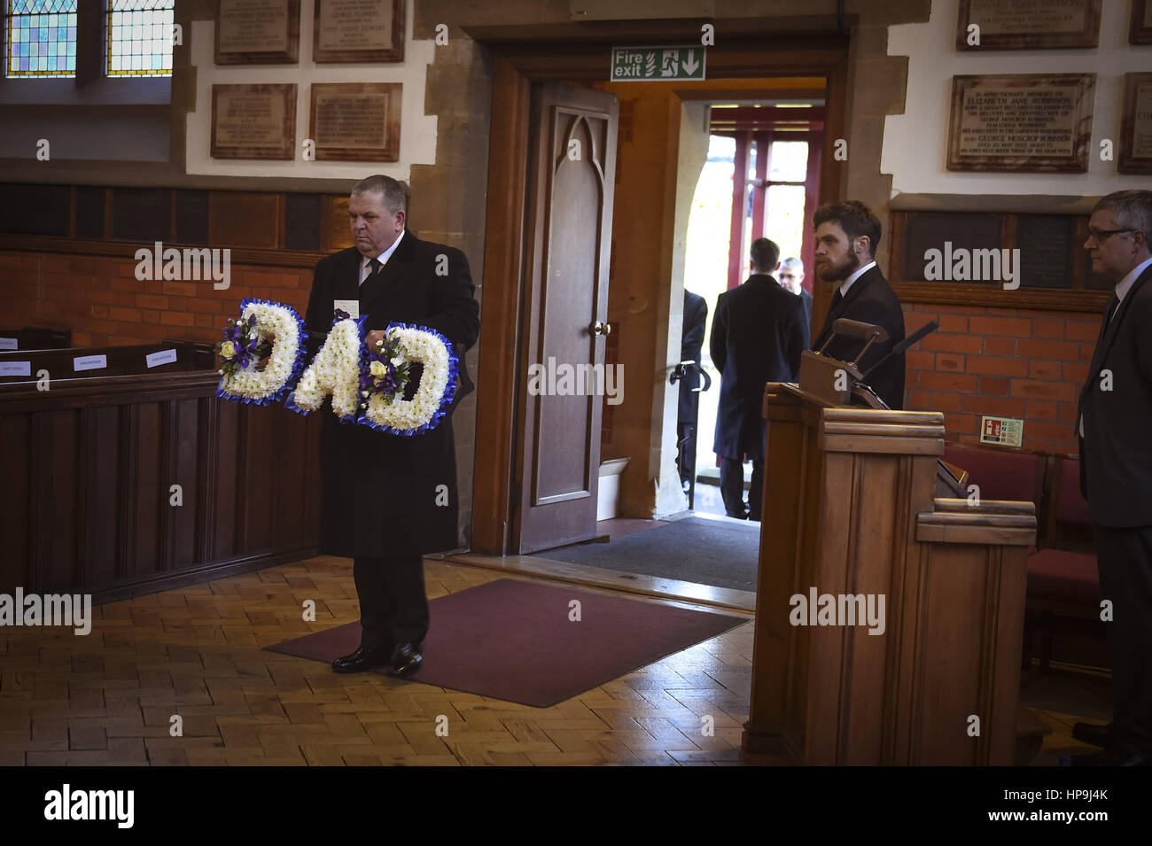 The funeral of Status Quo guitarist Rick Parfitt at Woking Crematorium