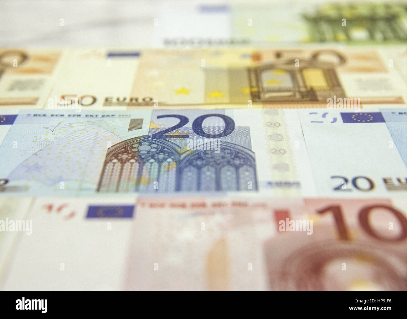 Verschiedene Euroscheine Stock Photo