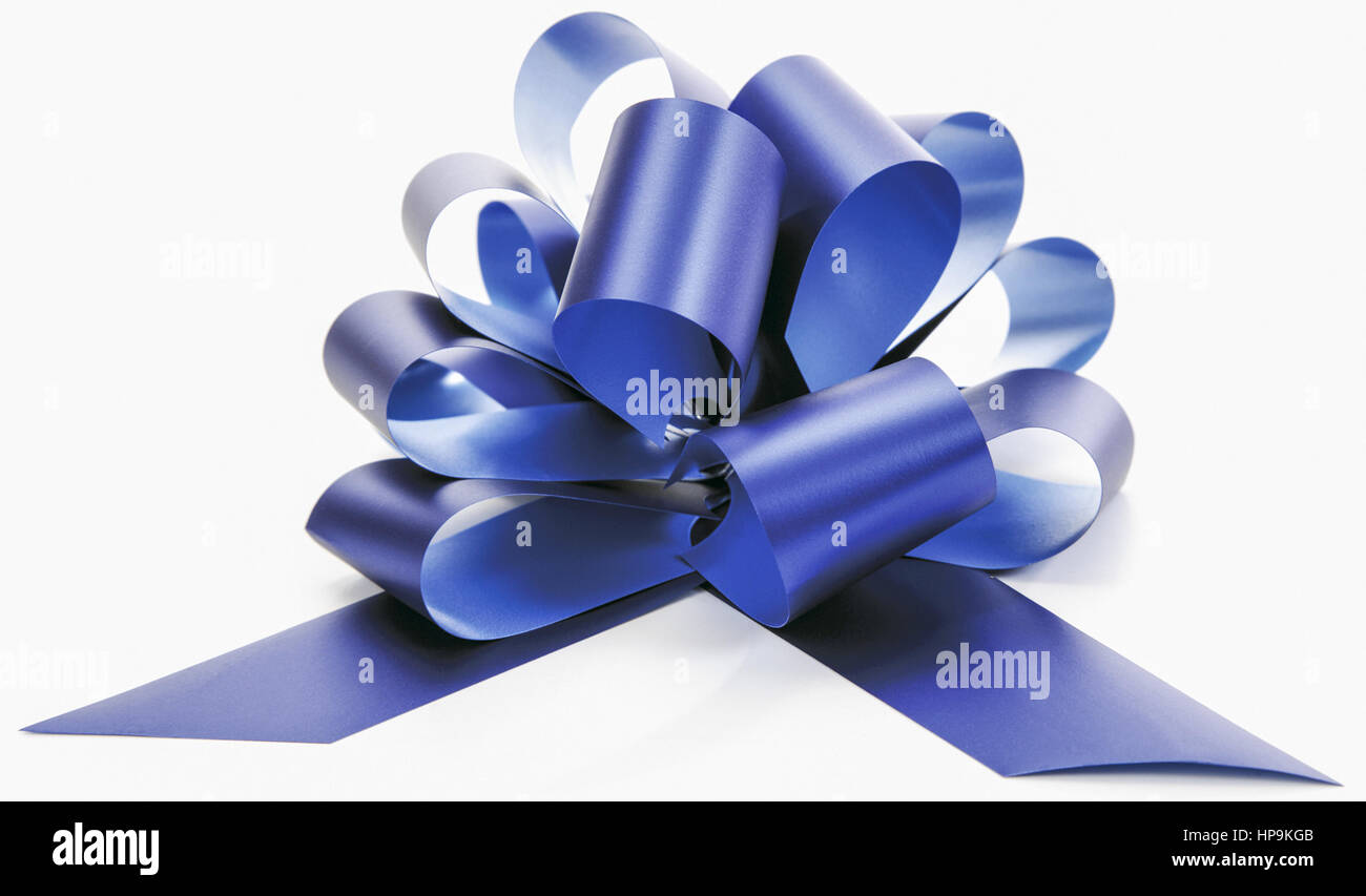 Blaue Geschenkschleife Stock Photo