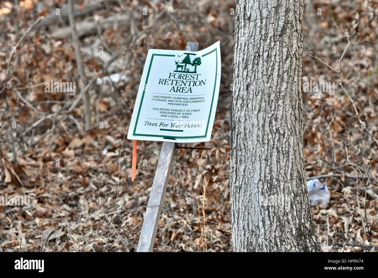 Forest retention area sign Stock Photo Alamy