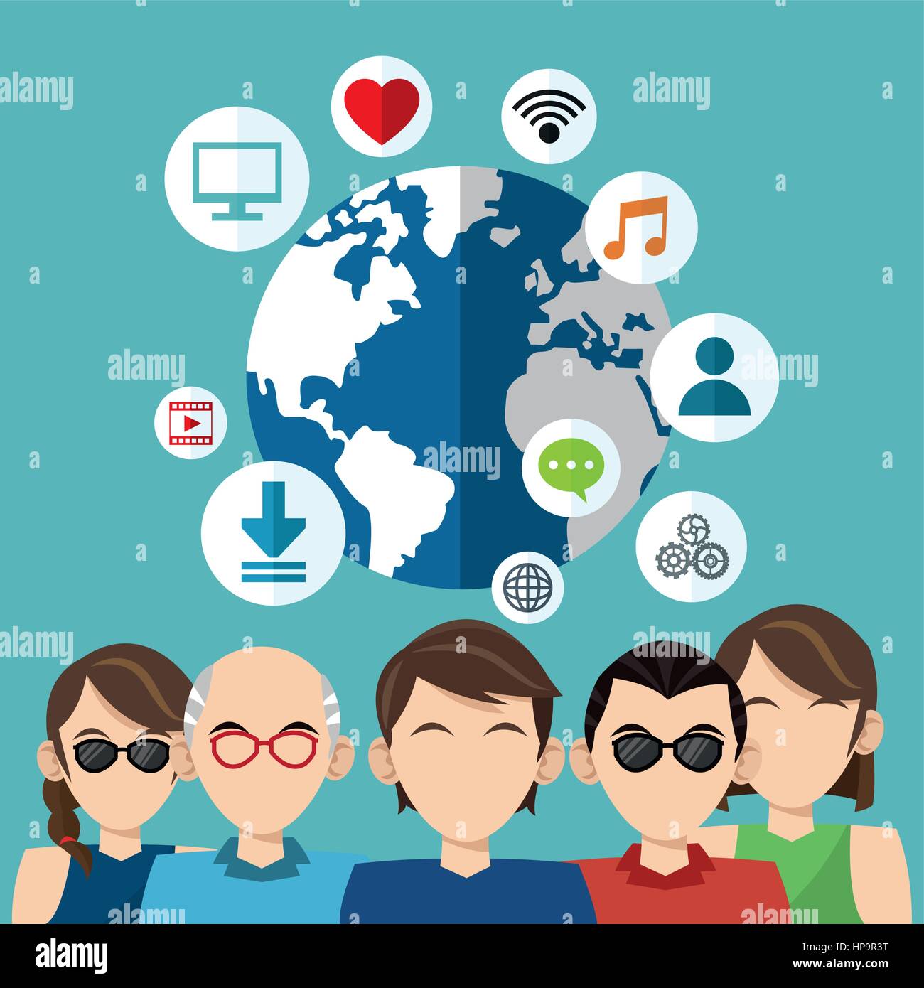 Social media concept with icon design, vector illustration 10 eps ...