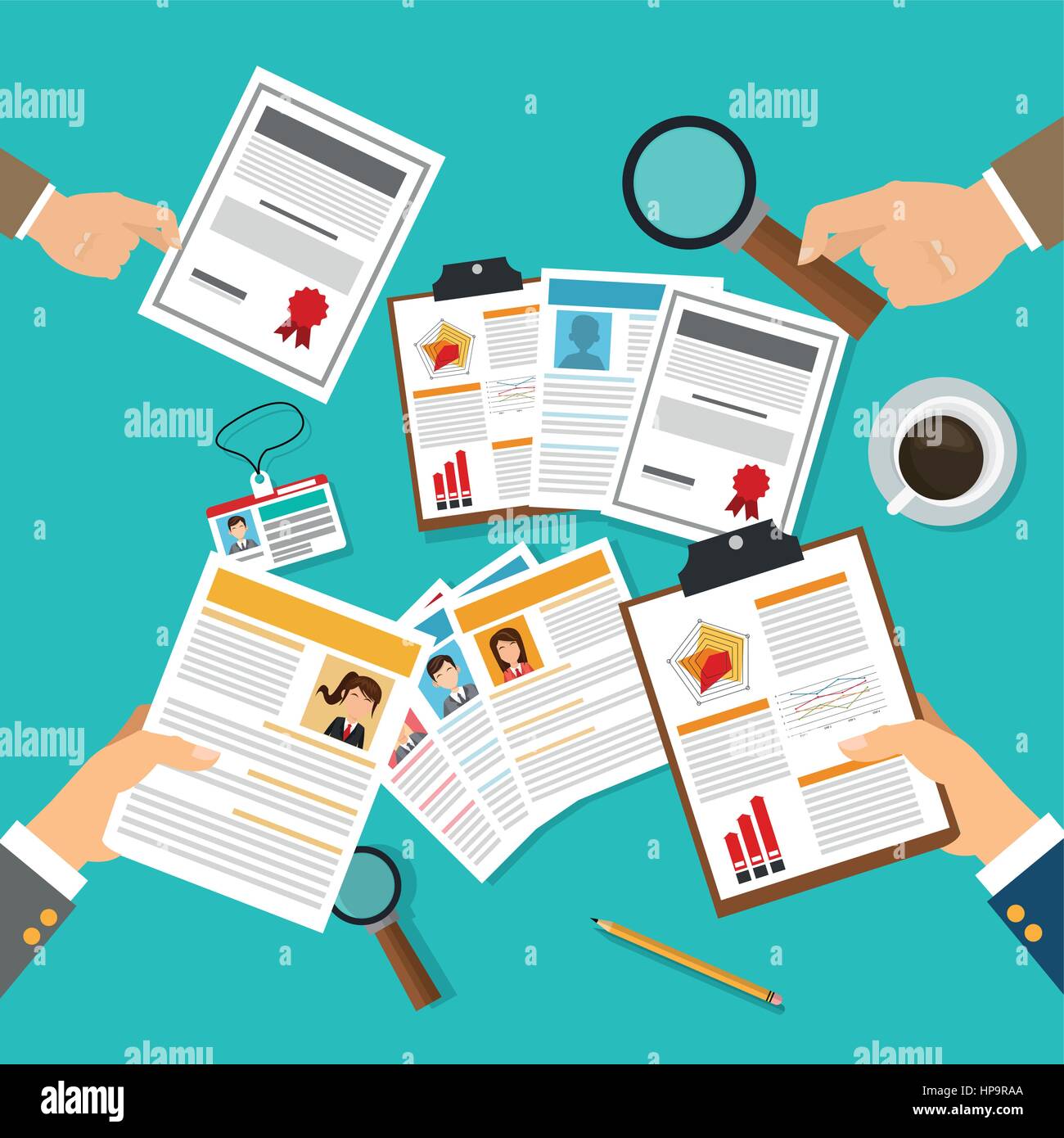 Human resources concept with icon design, vector illustration 10 eps ...