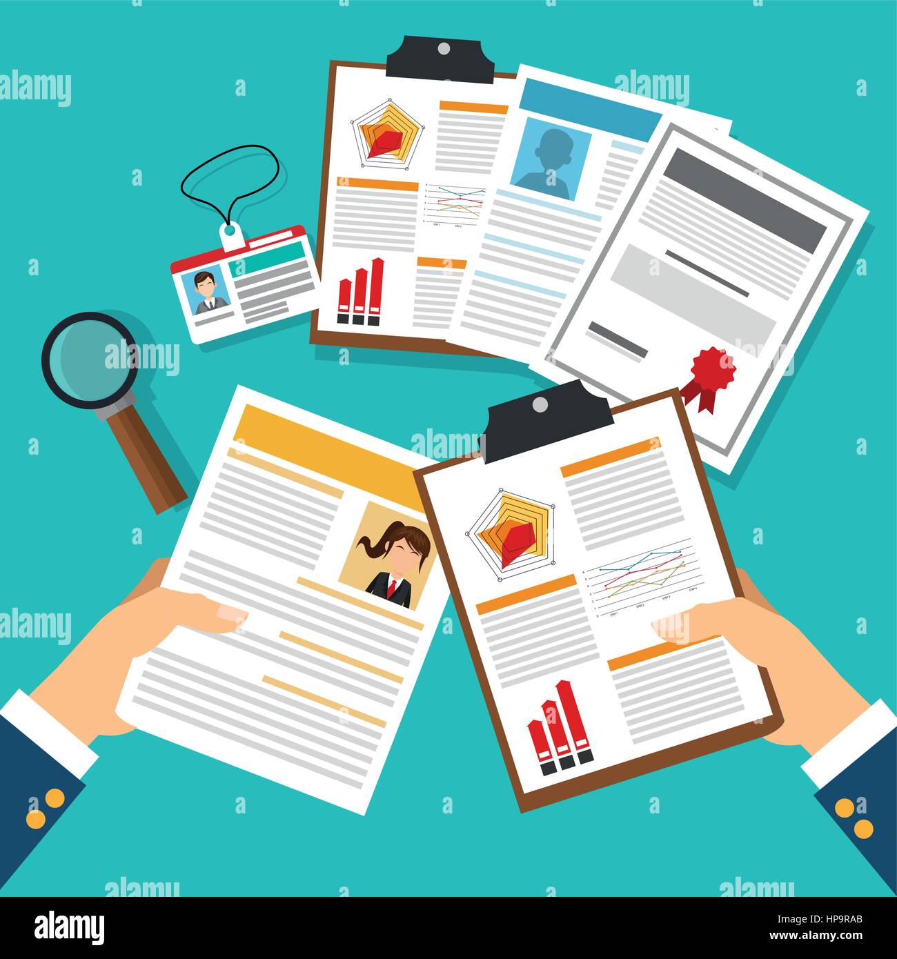 Human resources concept with icon design, vector illustration 10 eps ...