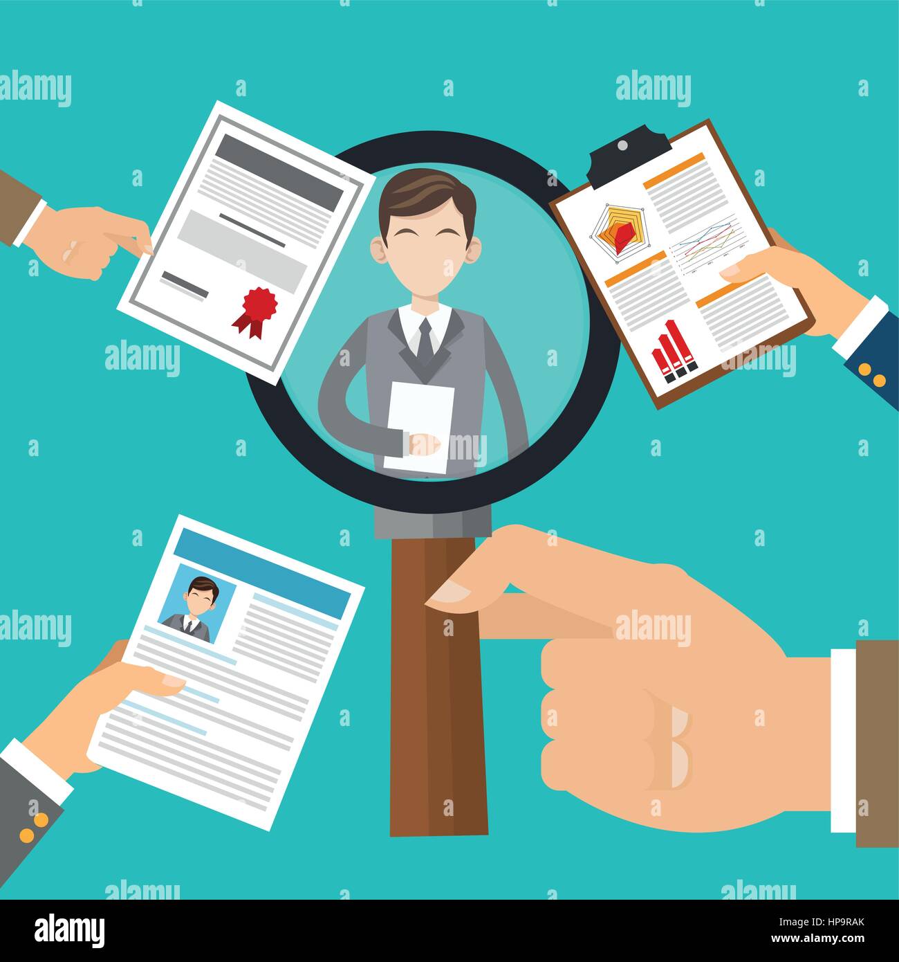 Human resources design. People icon. Colorful illustration Stock Vector ...