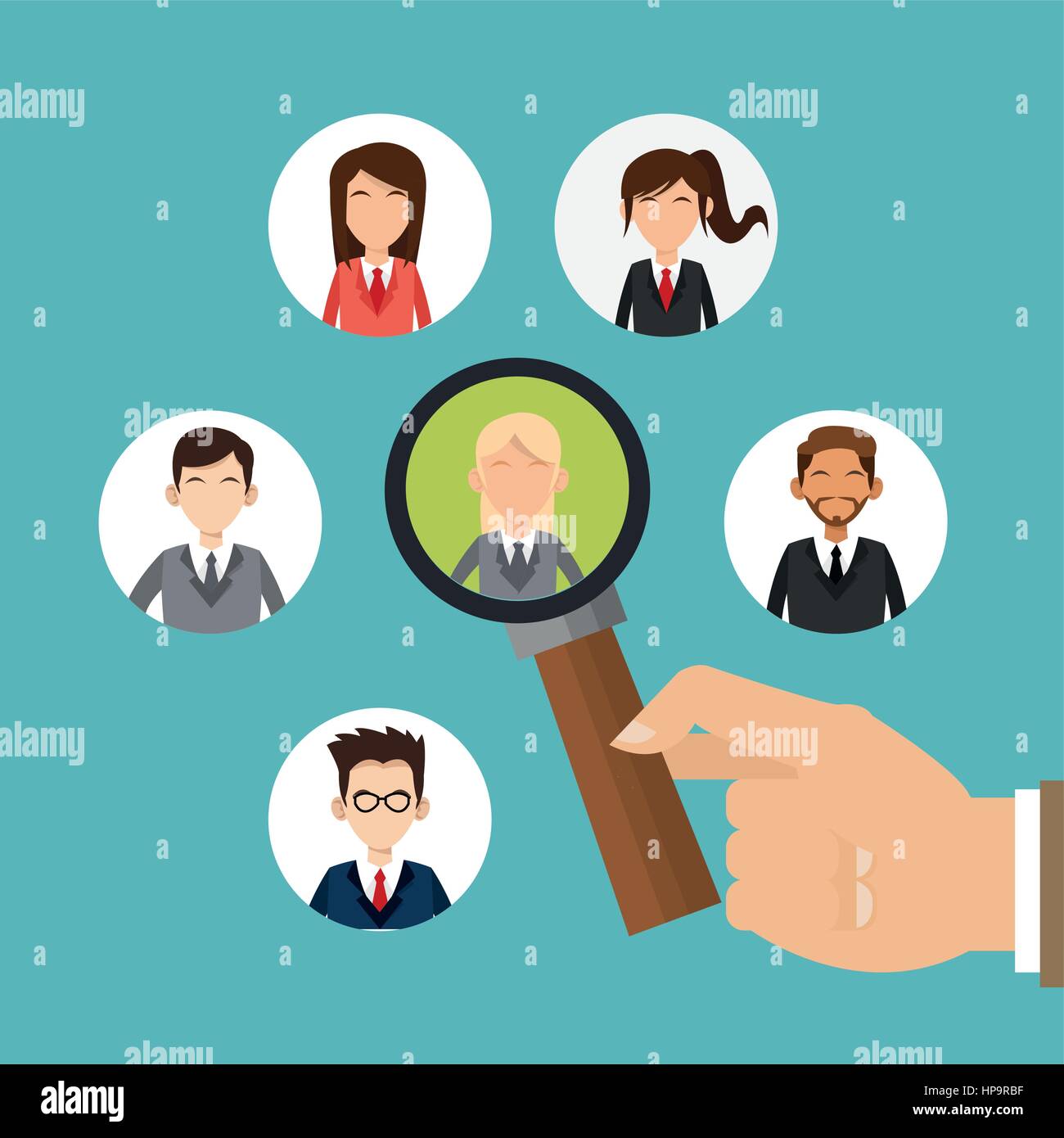 Human resources design. People icon. Colorful illustration Stock Vector ...