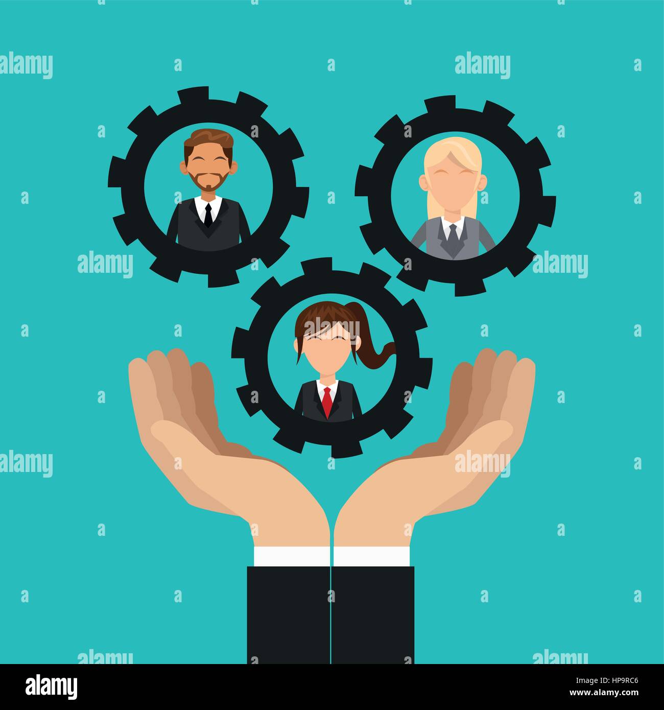 Human resources design. People icon. Colorful illustration Stock Vector ...