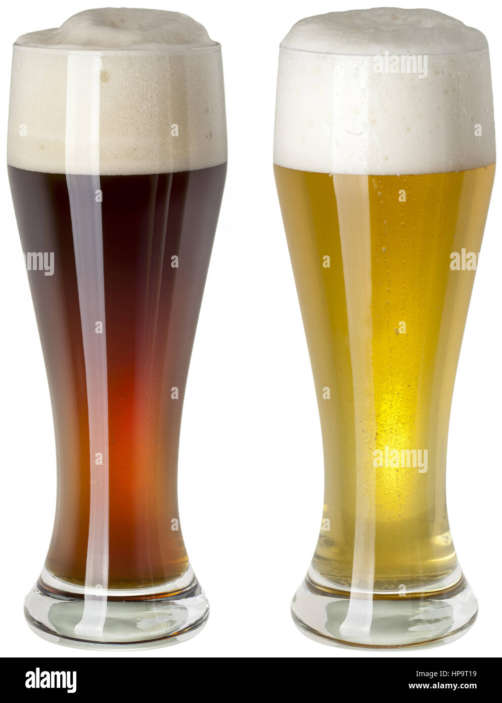 Helles und dunkles Weissbier Stock Photo