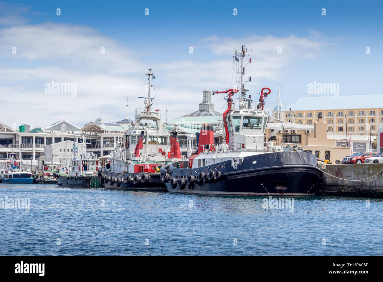 Tug boats at the Victoria and Alfred Waterfront, Cape Town Stock Photo