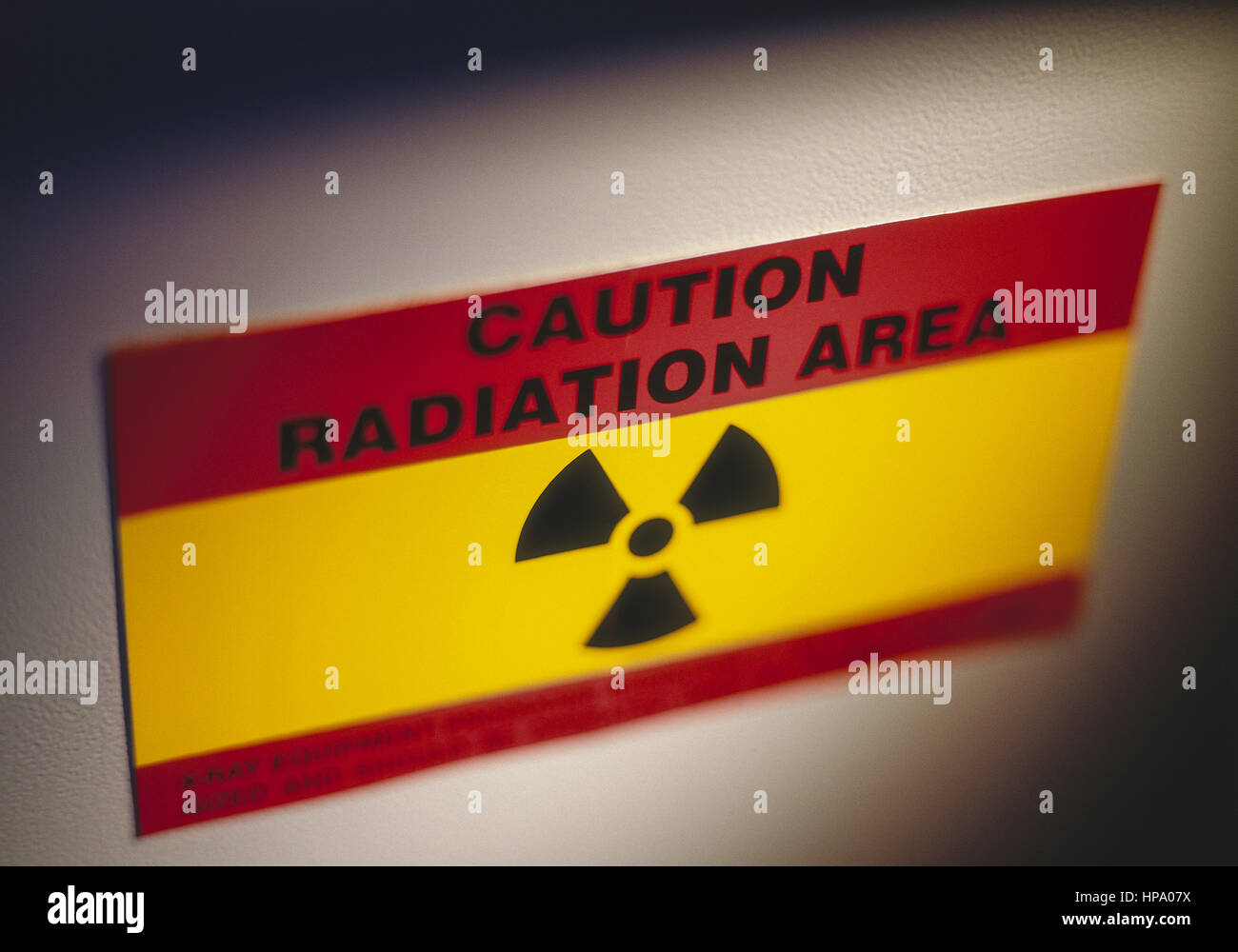 Warnschild vor Roentgenstrahlung Stock Photo