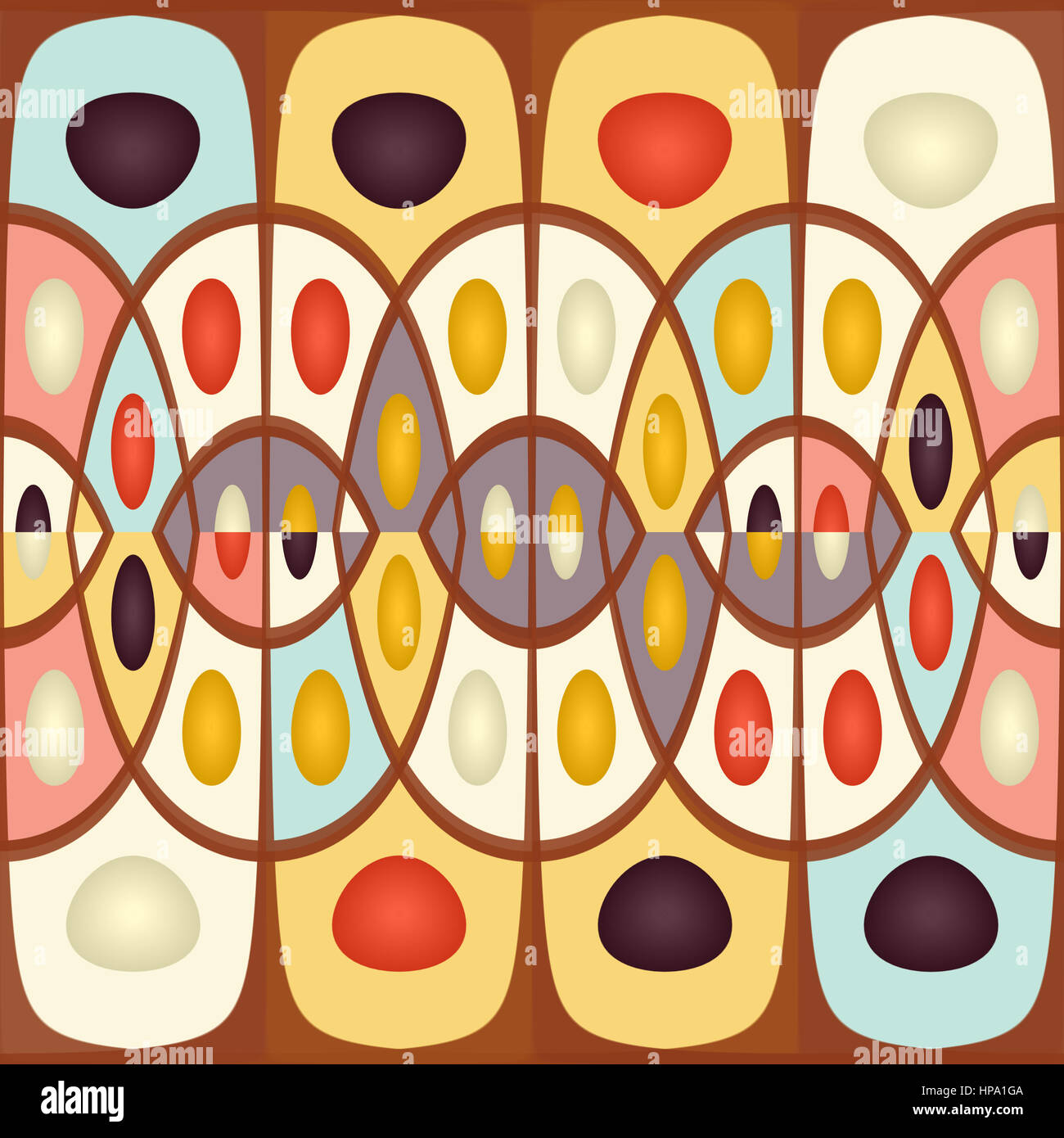 Geometric abstract with circular and wavy shapes in vibrant colors ...