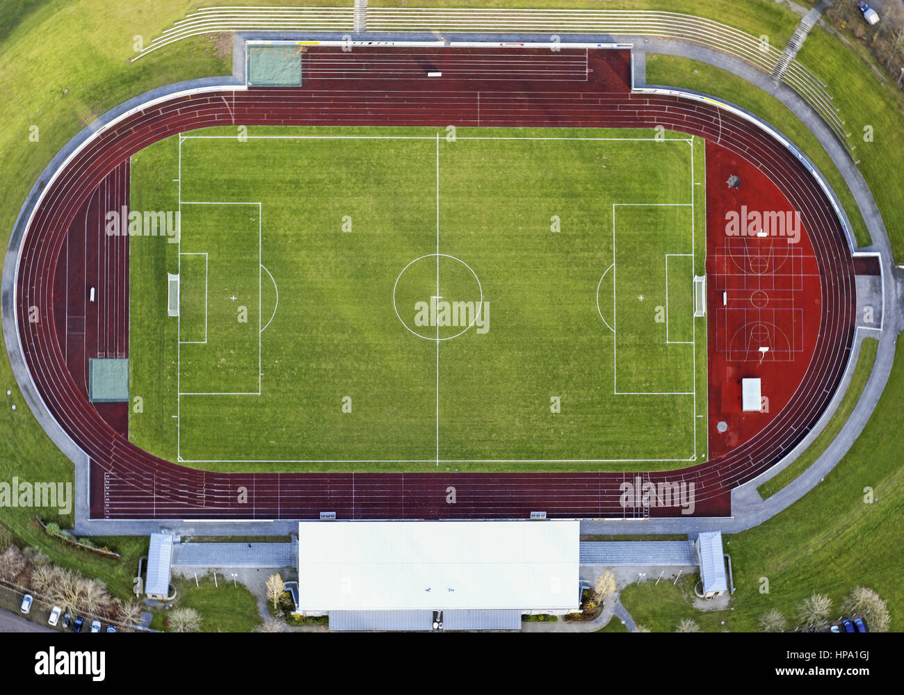 Fussballstadion, Illerstadion Kempten, Luftaufnahme Stock Photo