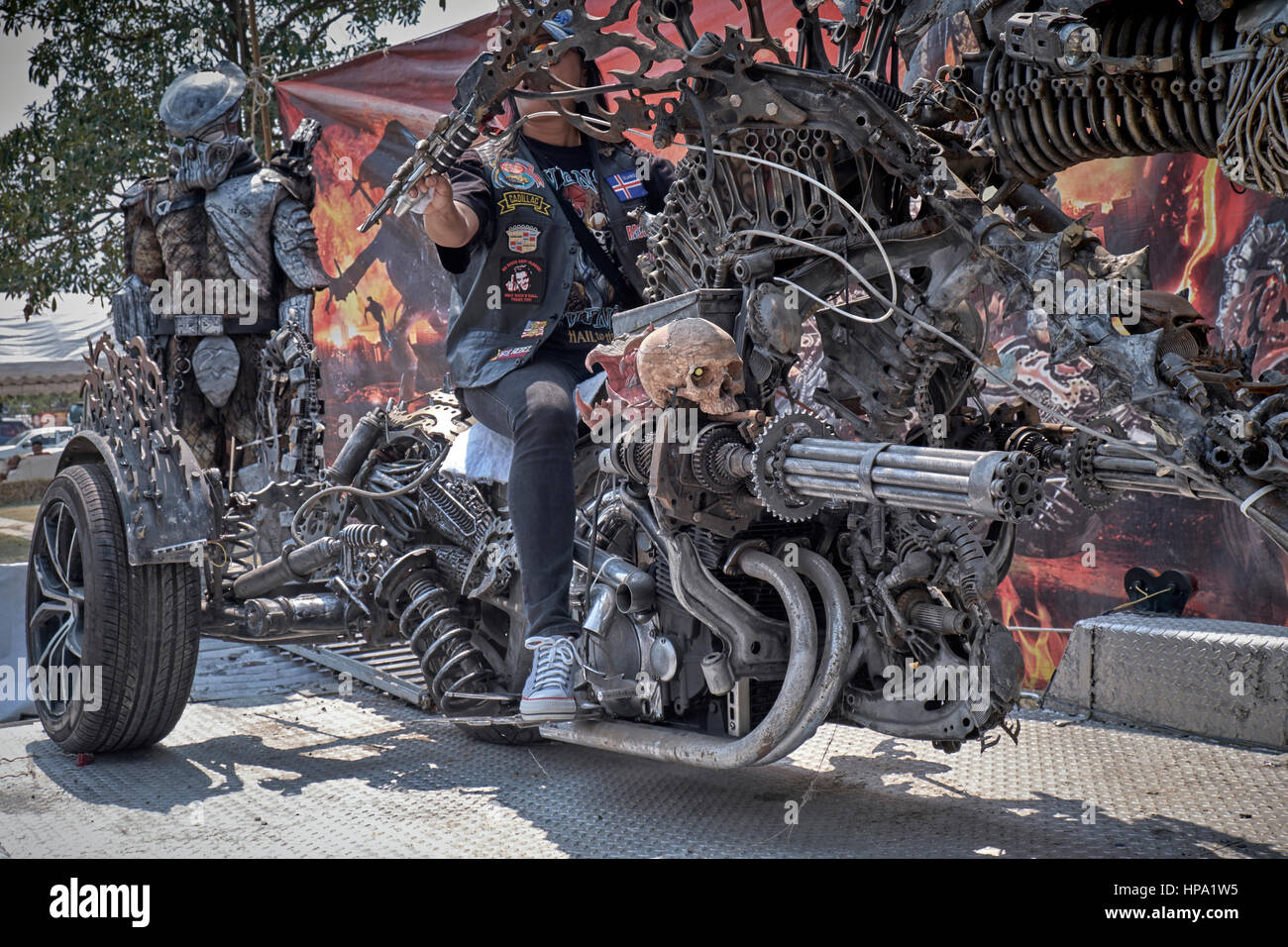 Modified tricycle motorbike at a Thailand biker festival Stock Photo - Alamy