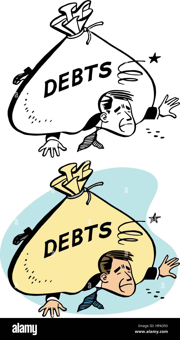 A man is literally crushed by his debt Stock Vector Image & Art Alamy