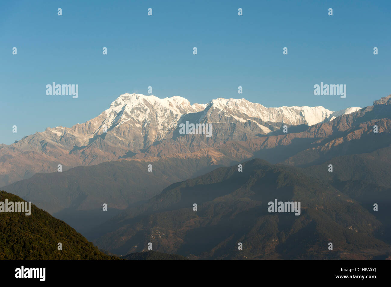 Annapurna Mountain Range view after sunrise from Sarangkot view point ...