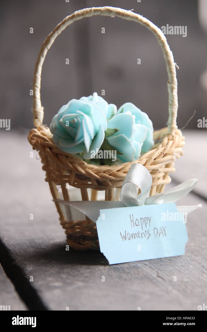 womens day greeting card with flowers Stock Photo - Alamy