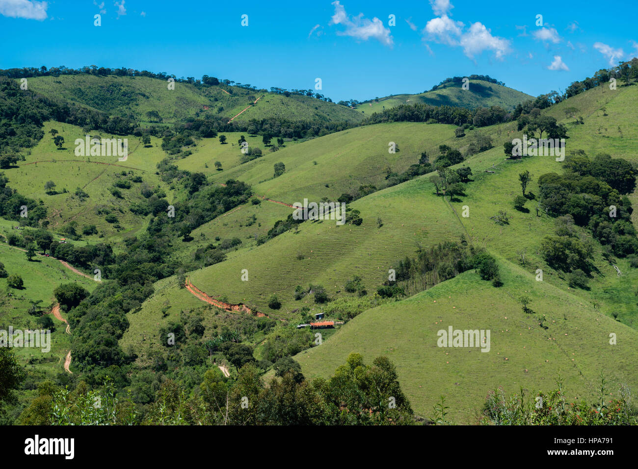 Serra da Mantiqeuira, mountainous landcape between Monte Verde and Camanducaia, Minas Gerais State, Brazil, South America Stock Photo