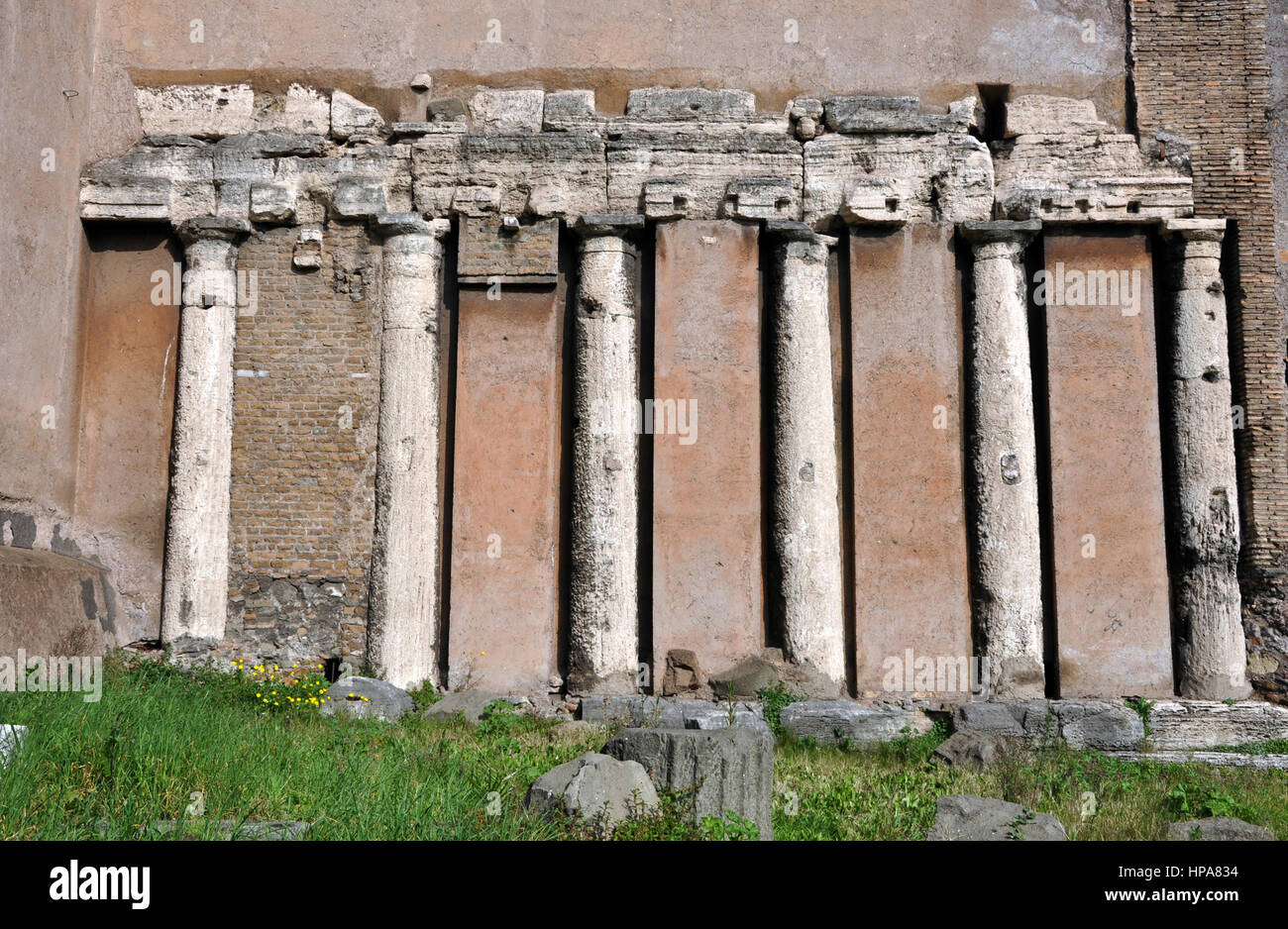 Ancient Roman architectural details. Stone pillar, column Stock Photo ...