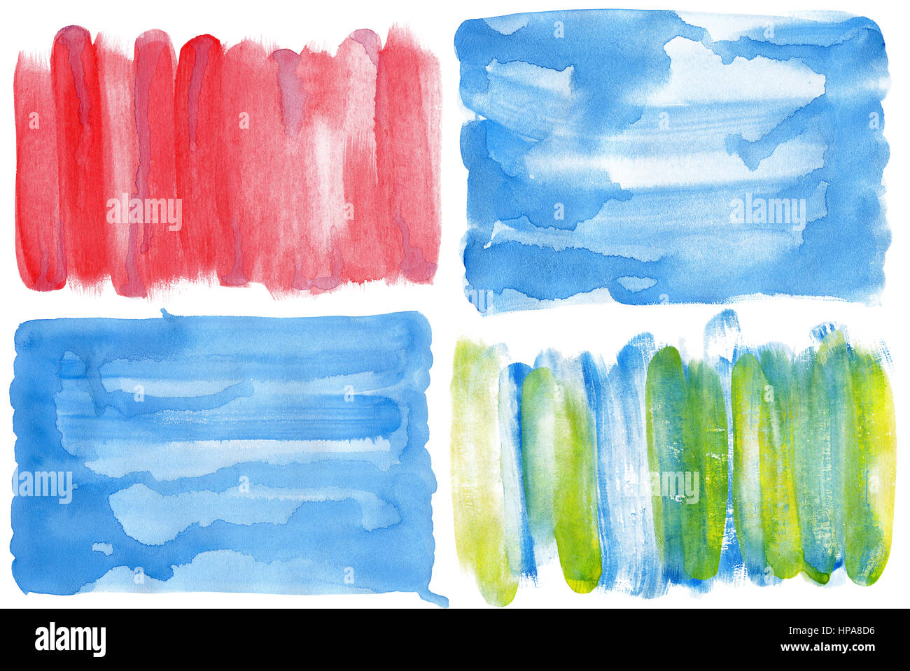 Abstract hand drawn watercolor backgrounds isolated on white Stock ...