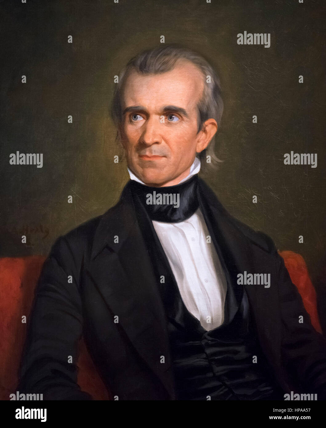 James K Polk. Portrait of 11th US President James K Polk (1795-1849) by George Peter Alexander Healy, oil on canvas, 1846 Stock Photo
