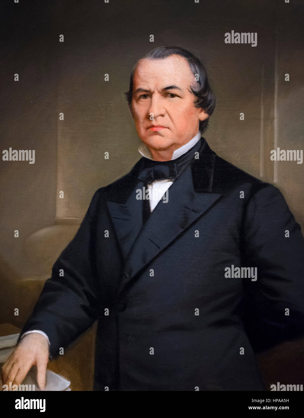 Andrew Johnson. Portrait of the 17th US President, Andrew Johnson (1808-1875) by Washington Bogart Cooper, oil on canvas, after 1866. Stock Photo