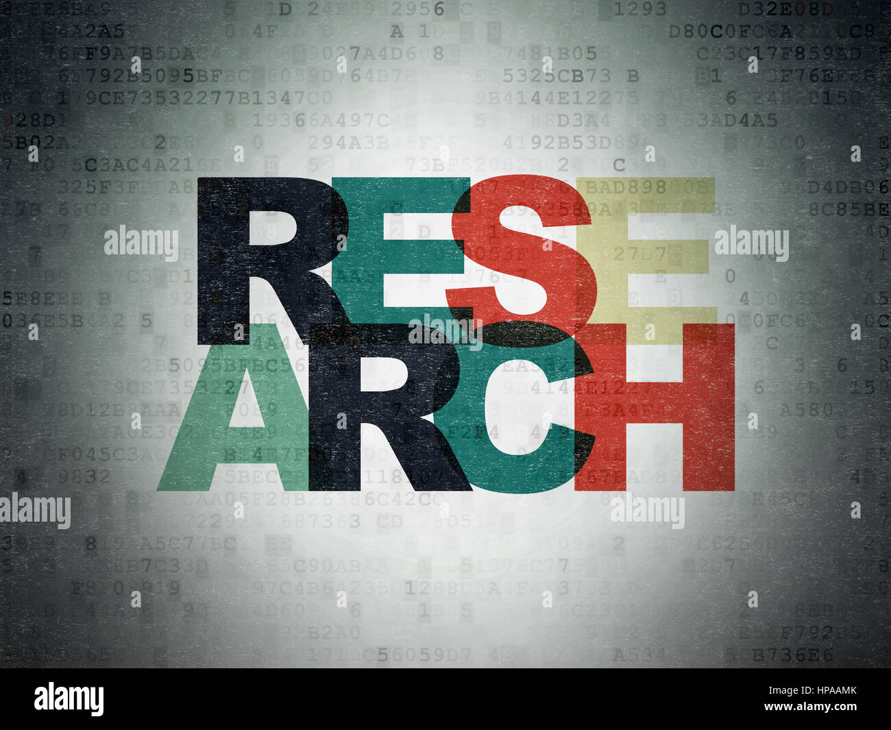Text Background Research Advertising concept: Painted multicolor text Research on Digital Data ...