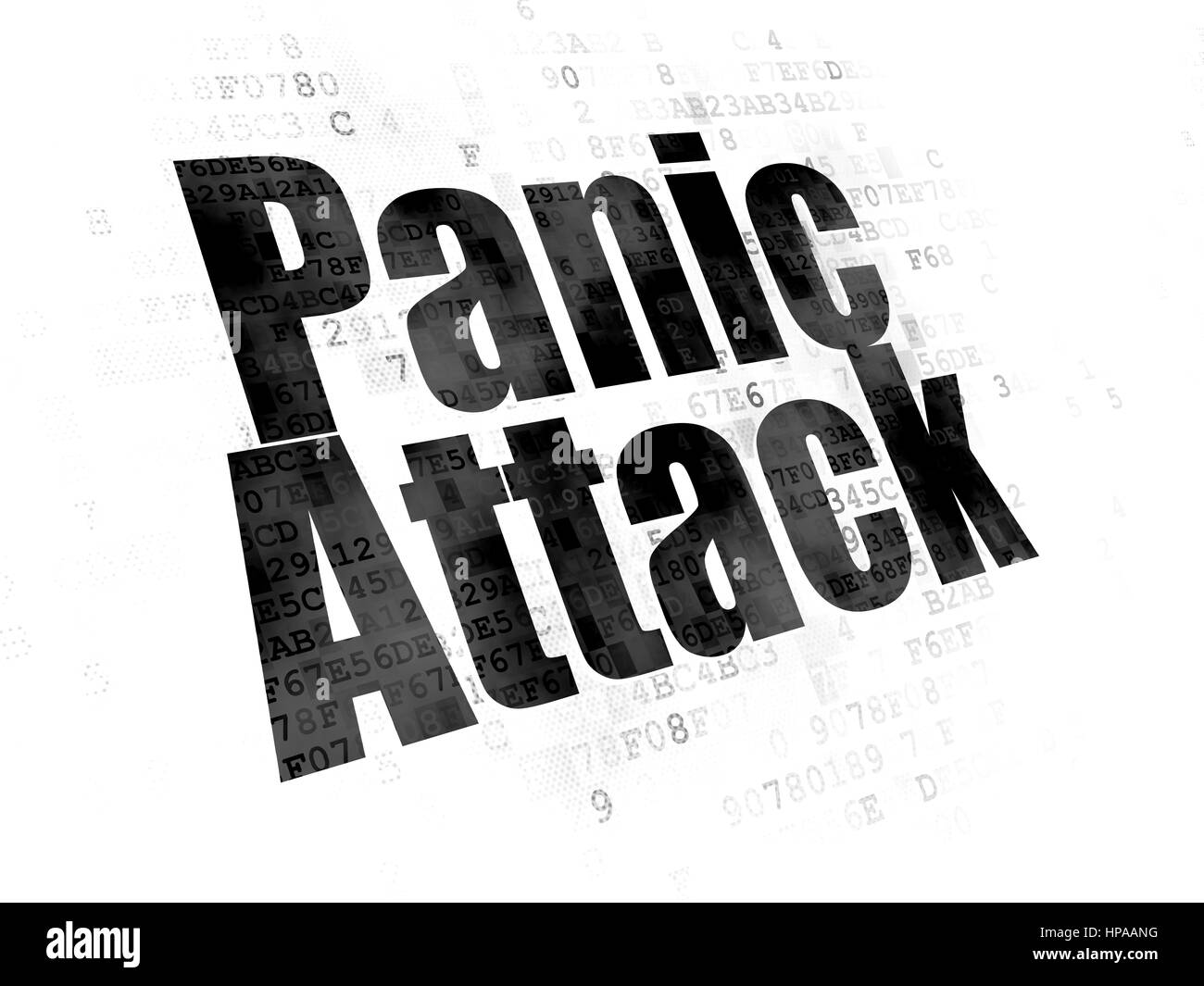 Healthcare concept Pixelated black text Panic Attack on Digital
