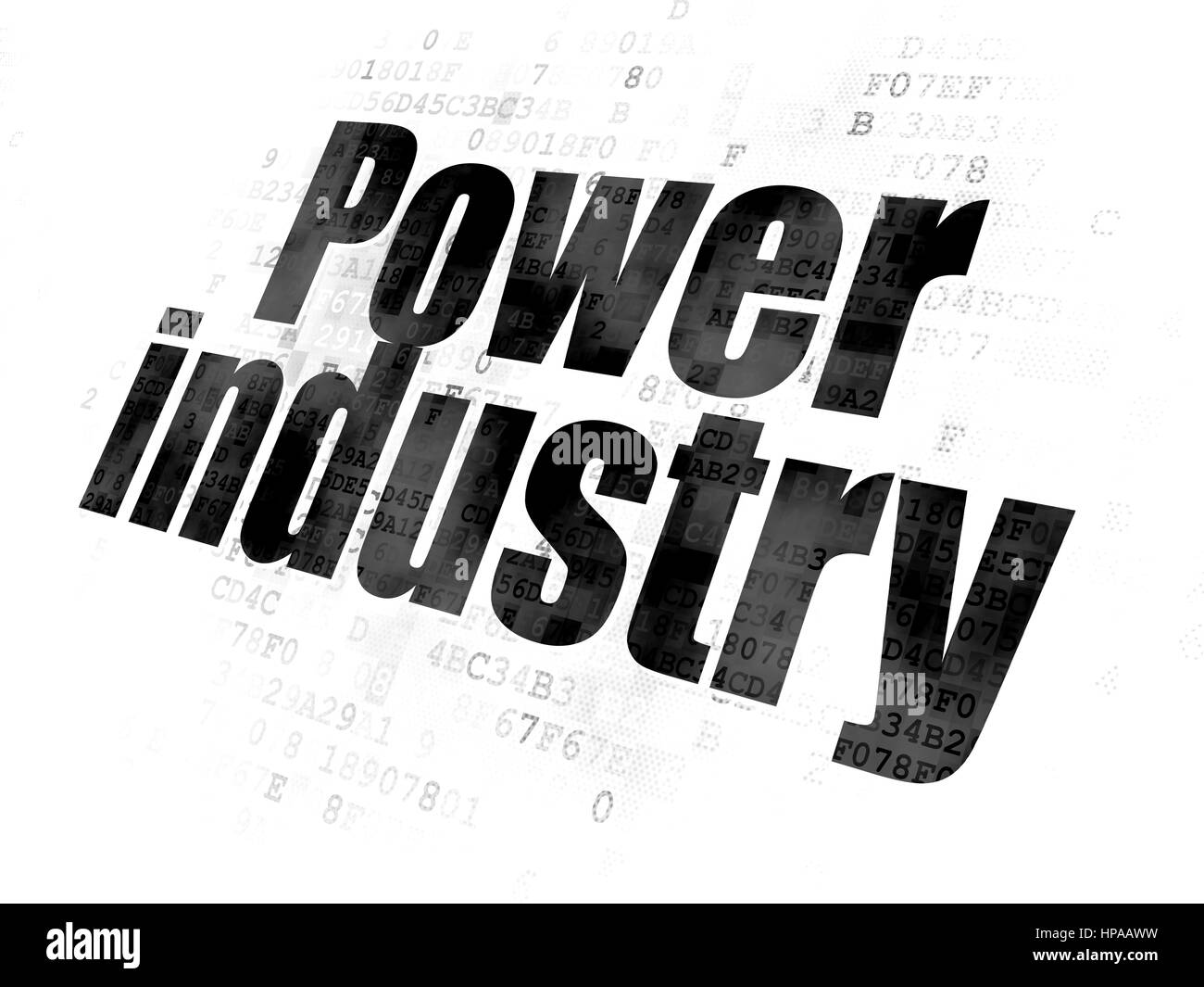 Industry concept: Pixelated black text Power Industry on Digital background Stock Photo
