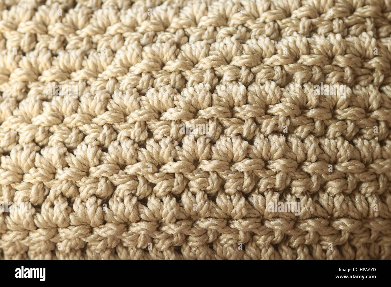 Close-up Neutral Color Double Crochet Stitch Stock Photo