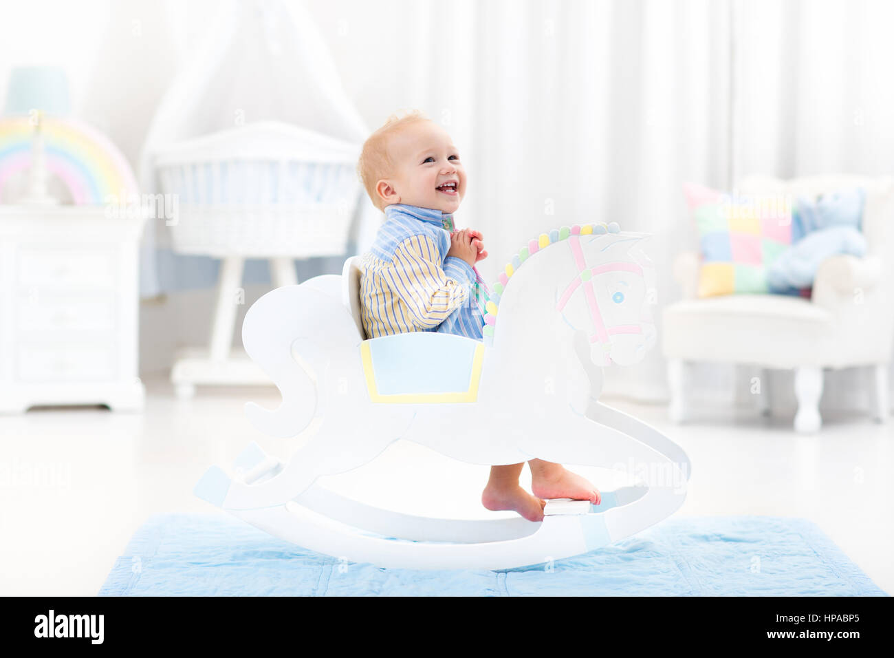 white rocking horse for nursery