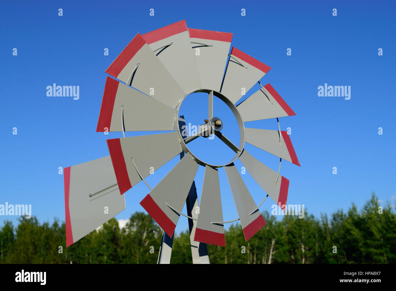 Windmill Weathervane on Summer Day Stock Photo Alamy