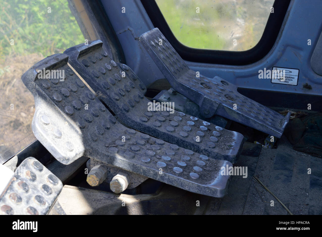 Excavator Foot Controls Stock Photo Alamy