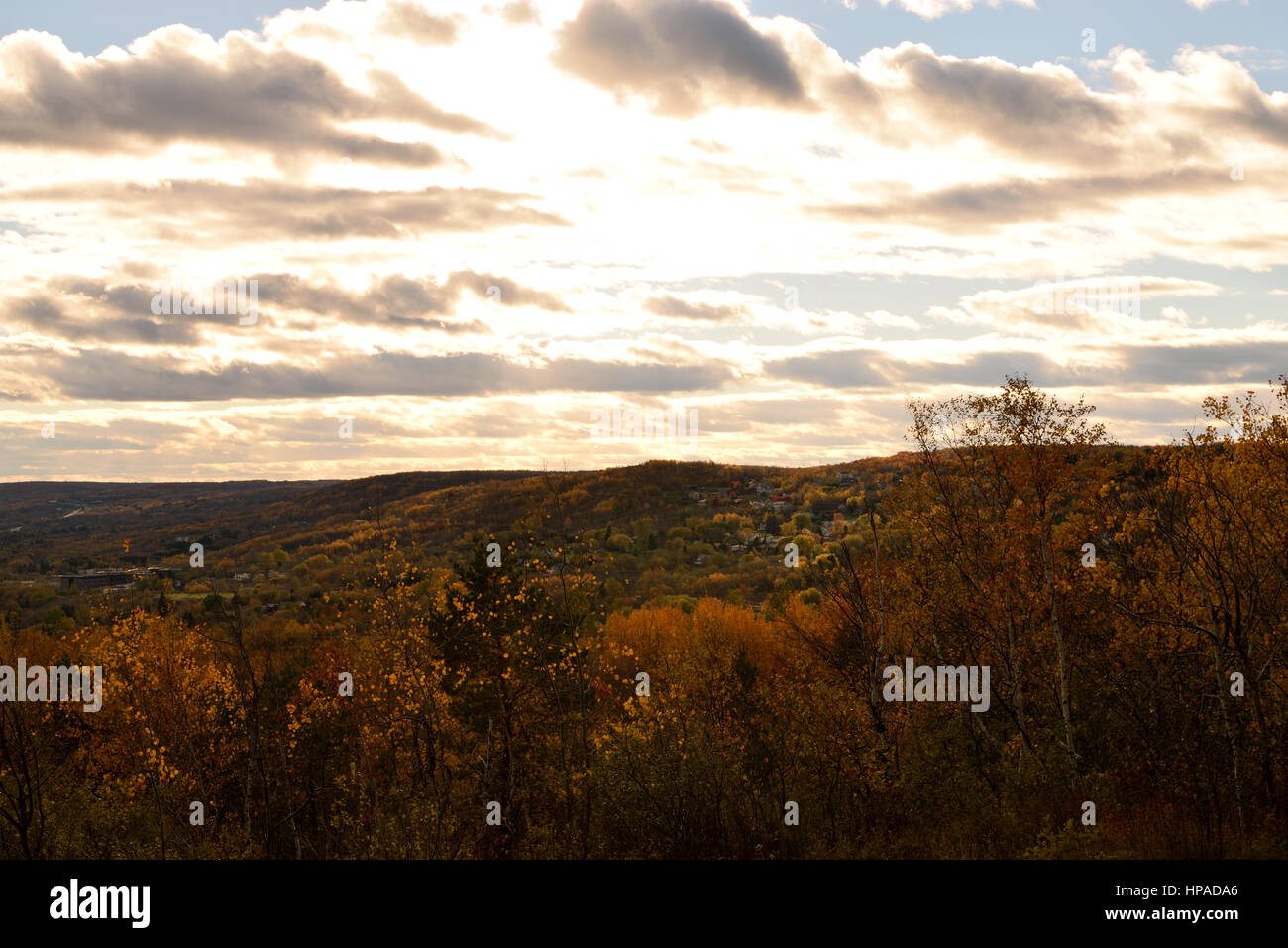 View of Duluth Hillside in Fall Stock Photo